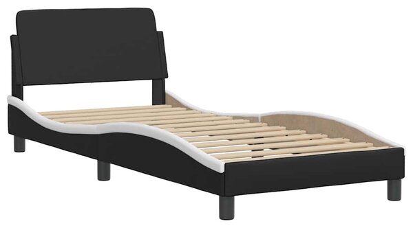 Rám postele Viana bez matrace černý a bílý 80 x 200 cm umělá kůže 3208059