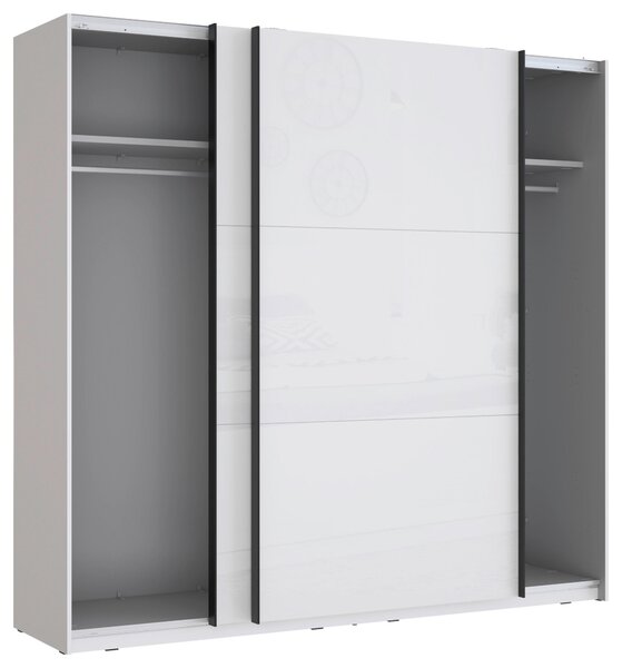 SKŘÍŇ S POSOUVACÍMI DVEŘMI, bílá, vysoce lesklá bílá, 220,1/209,7/61,2 cm home24 - Šatní skříně