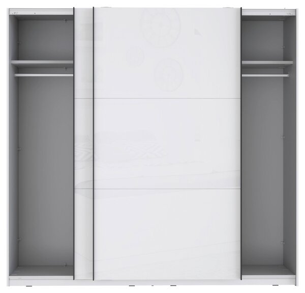 SKŘÍŇ S POSOUVACÍMI DVEŘMI, bílá, vysoce lesklá bílá, 220,1/209,7/61,2 cm home24 - Šatní skříně