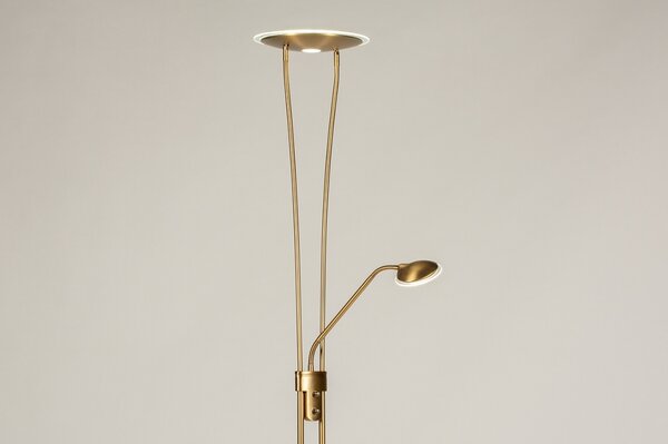 Stojací lampa se čtecí lampičkou a stmívačem Crayne Gold Viante (LMD)