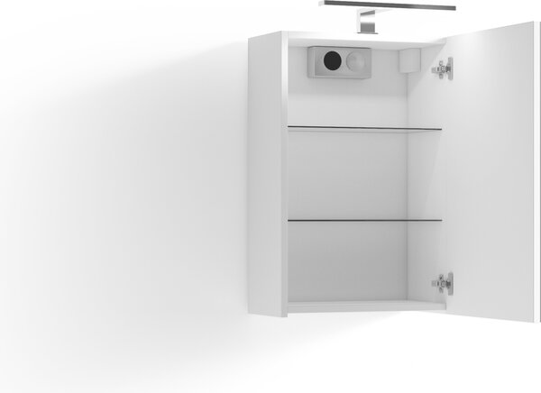 ByLIVING Zrcadlová skříňka Spree, šířka 40 cm, s LED osvětlením, s vypínačem a zásuvkou, koupelnová skříňka se zrcadlovými dvířky