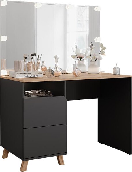 Toaletní stolek Vicco Karen Antracit/Artisan 110 cm s pohádkovými světly LED, Model 56537