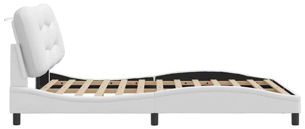 Rám postele bez matrace Hvar bílý 140x200 cm umělá kůže 3208003