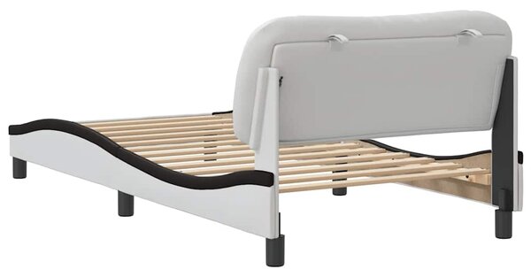 Rám postele bez matrace Hvar bílý a černý 100 x 200 cm umělá kůže 3207987