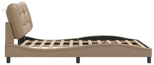 Rám postele bez matrace Hvar cappuccino 120x200 cm umělá kůže 3207992