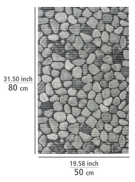 Šedá plastová koupelnová předložka 50x80 cm Sassi – Wenko