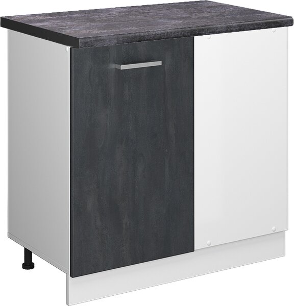Rohová skříňka Vicco R-Line Černý beton 86 cm PD Antracit, Model 47581