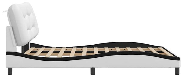 Rám postele bez matrace Hvar bílý a černý 140 x 200 cm umělá kůže 3208008
