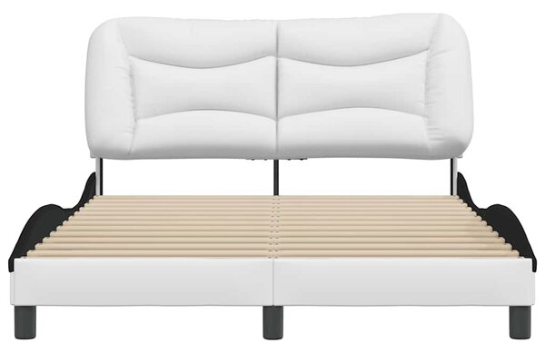Rám postele bez matrace Hvar bílý a černý 140 x 200 cm umělá kůže 3208008