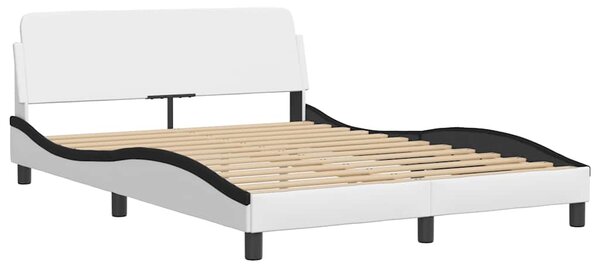 Rám postele bez matrace Hvar bílý a černý 140 x 200 cm umělá kůže 3208008