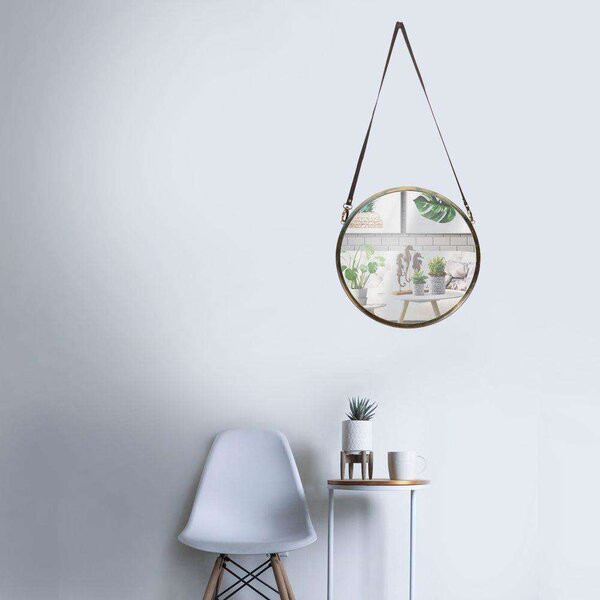Průmyslové nástěnné zrcadlo LOFT s nastavitelným popruhem, elegantní design