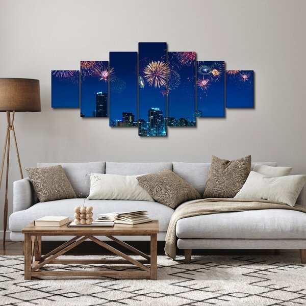 Obraz - Ohňostroj v Miami (210x100 cm)