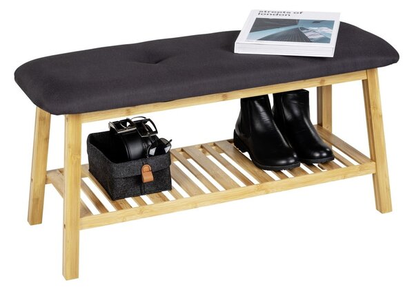 Černý/přírodní bambusový botník s lavicí Ecori – Wenko