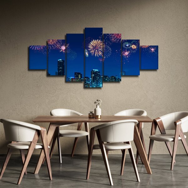 Obraz - Ohňostroj v Miami (210x100 cm)