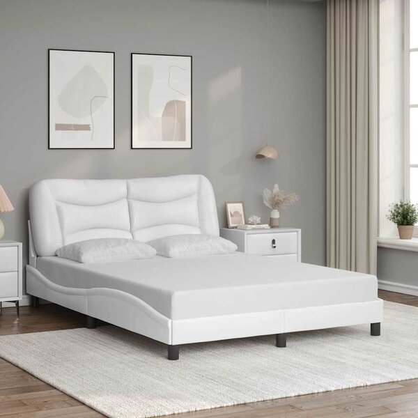 Rám postele bez matrace Hvar bílý 140x200 cm umělá kůže 3208003