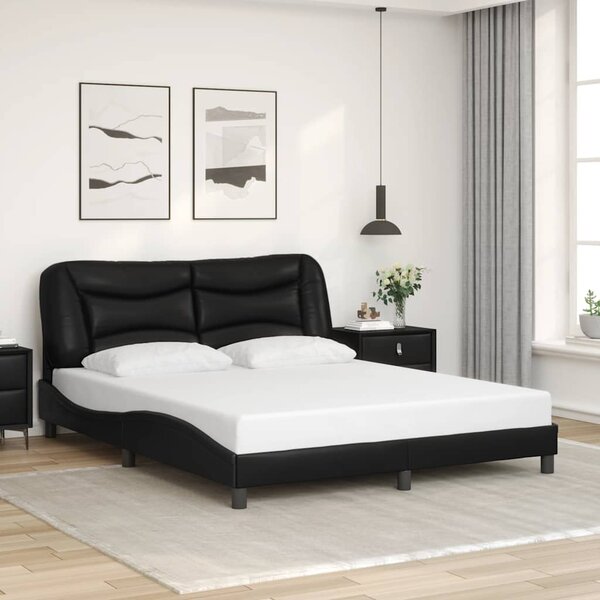 Rám postele bez matrace Hvar černý 160x200 cm umělá kůže 3208009