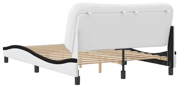 Rám postele bez matrace Hvar bílý a černý 140 x 200 cm umělá kůže 3208008