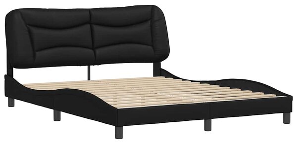 Rám postele bez matrace Hvar černý 160x200 cm umělá kůže 3208009