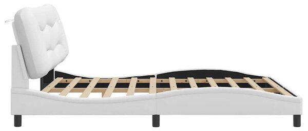Rám postele bez matrace Hvar bílý 180x200 cm umělá kůže 3208017