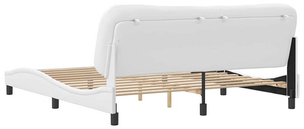 Rám postele bez matrace Hvar bílý 180x200 cm umělá kůže 3208017