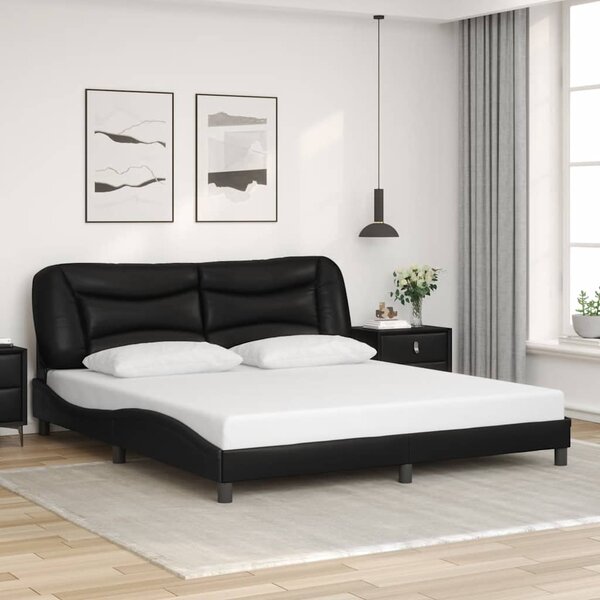 Rám postele s LED bez matrace Hvar černý 180 x 200 cm 3213948