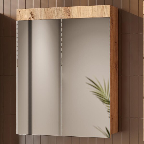 Koupelnová zrcadlová skříňka Vicco Luna Dub Wotan 60 x 77 cm, Model 36759
