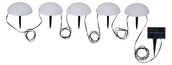 Livarno home Solární světelný LED řetěz, 5 LED (polokoule) (100389069001)