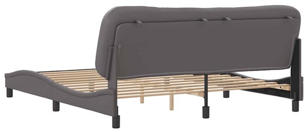 Rám postele bez matrace Hvar šedý 180x200 cm umělá kůže 3208019
