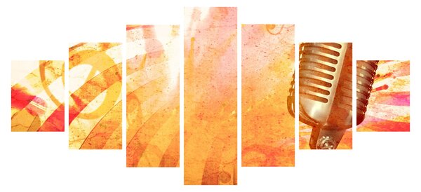 Obraz - Retro mikrofón (210x100 cm)