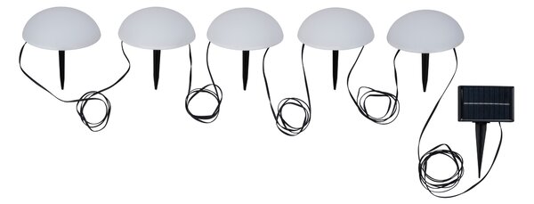 Livarno home Solární světelný LED řetěz, 5 LED (polokoule) (100389069001)