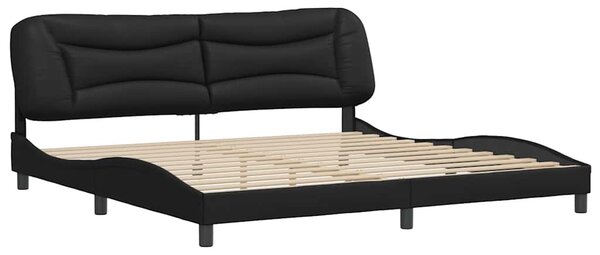 Rám postele bez matrace Hvar černý 200x200 cm umělá kůže 3208023