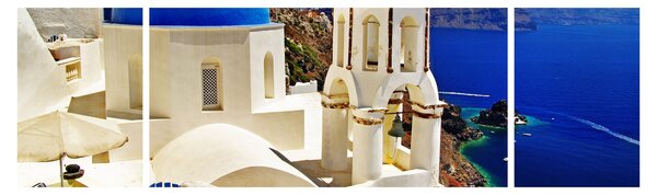 Obraz - Santorini, Řecko (170x50 cm)