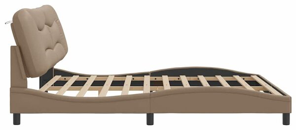 Rám postele bez matrace Hvar cappuccino 200x200 cm umělá kůže 3208027