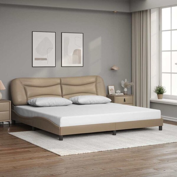 Rám postele bez matrace Hvar cappuccino 200x200 cm umělá kůže 3208027