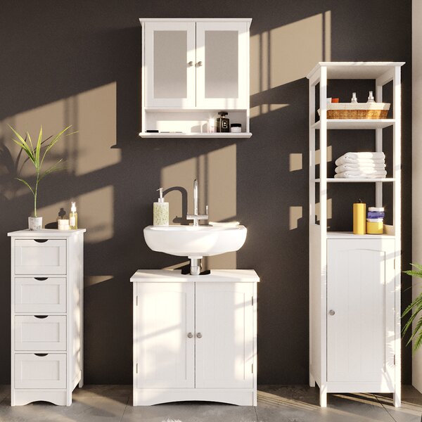 Koupelnová zrcadlová skříňka Vicco Bianco Bílá 56 x 58 cm, Model 31126