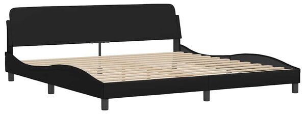 Rám postele bez matrace Hvar černý 200x200 cm umělá kůže 3208023