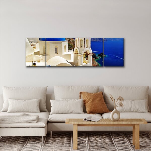 Obraz - Santorini, Řecko (170x50 cm)