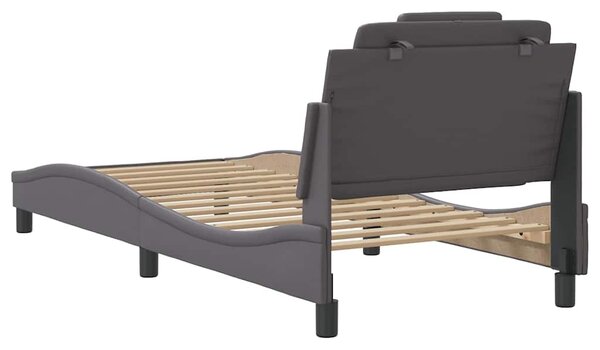 Rám postele Viana bez matrace šedý 80 x 200 cm umělá kůže 3208057