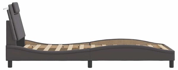 Rám postele Viana bez matrace šedý 80 x 200 cm umělá kůže 3208057