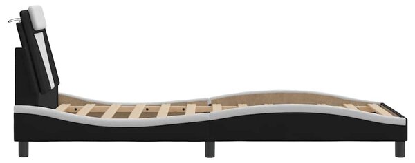 Rám postele Viana bez matrace černý a bílý 80 x 200 cm umělá kůže 3208059
