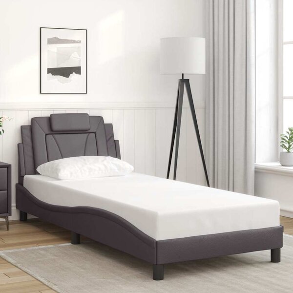 Rám postele Viana bez matrace šedý 80 x 200 cm umělá kůže 3208057