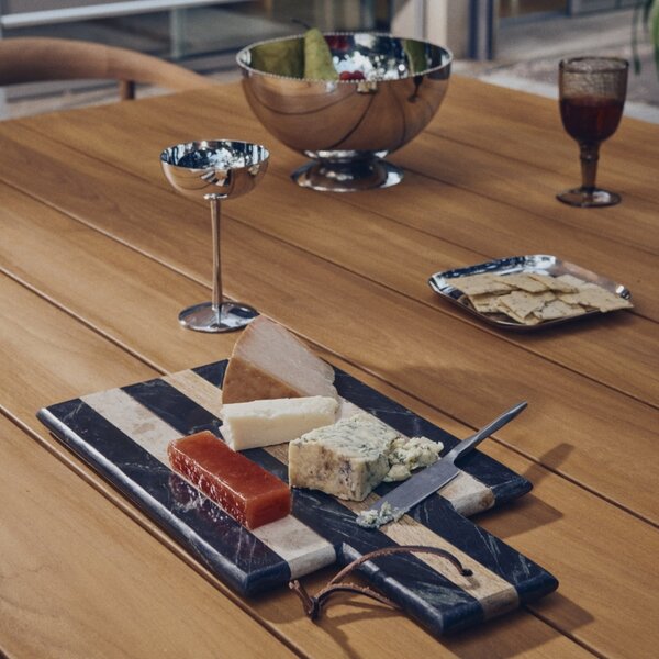 Kave Home Béžovo-černé mramorové servírovací prkénko Surne 40 x 23 cm