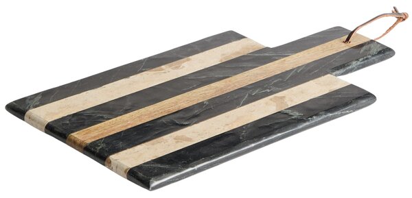 Kave Home Béžovo-černé mramorové servírovací prkénko Surne 40 x 23 cm