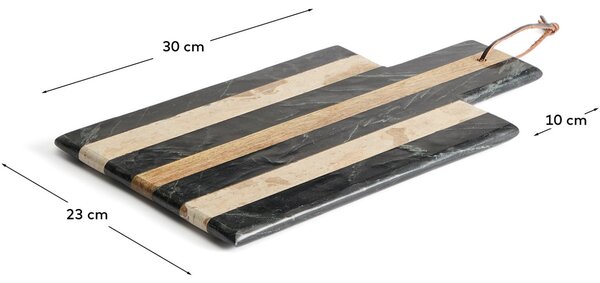 Kave Home Béžovo-černé mramorové servírovací prkénko Surne 40 x 23 cm