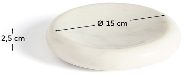 Kave Home Bílý mramorový podnos Obena Ø 15 cm