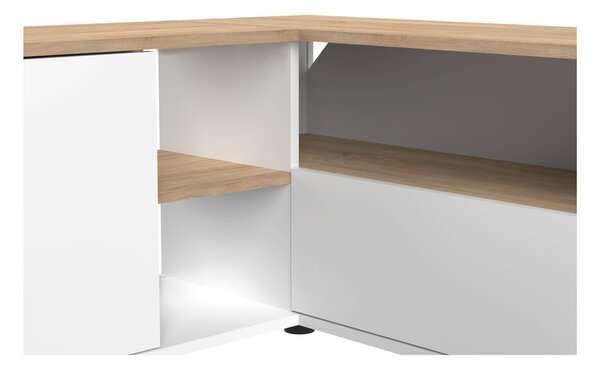 TV stolek v dekoru dubu v bílo-přírodní barvě 90x45 cm Angle – TemaHome