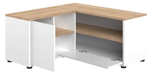TV stolek v dekoru dubu v bílo-přírodní barvě 90x45 cm Angle – TemaHome