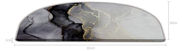 Černobílé nášlapy na schody v sadě 16 ks 20x65 cm Golden Marble – Vitaus