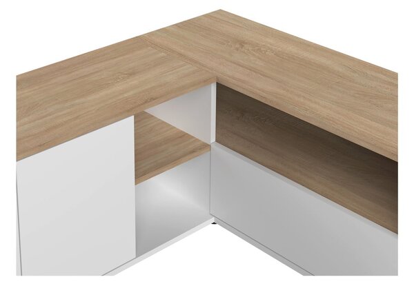 TV stolek v dekoru dubu v bílo-přírodní barvě 90x45 cm Angle – TemaHome