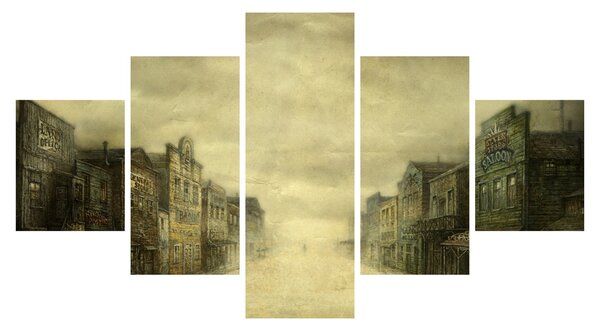 Obraz westernového městečka (125x70 cm)